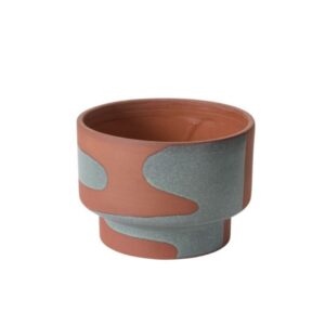 Shanti Pot - Green/Terra Cotta - 7"