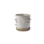 Stepped Mushroom Pot with Saucer - Off White - 7.75"