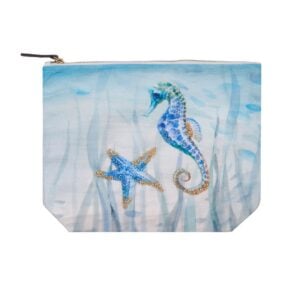 Seahorse Sea Star Cosmetic Bag – 12″ x 9″