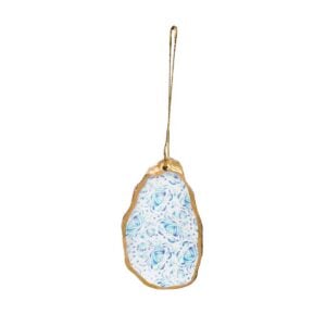 Oyster Shell Crab Pattern Ornament - Blue