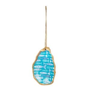 Oyster Shell Fish Pattern Ornament - Blue