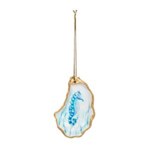 Seashell Seahorse Ornament - Blue