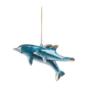 Cozumel Mom & Baby Dolphin Ornament - 4.3"