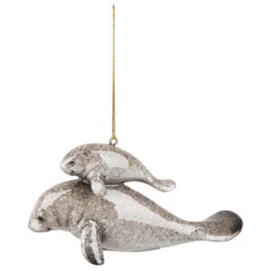 Cozumel Mini Turtle Ornament - Grey - 5"