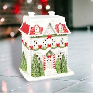 Brownstone City Home - White/Red/Green - 16"