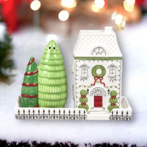 City House Salt and Pepper Shaker – White/Red/Green