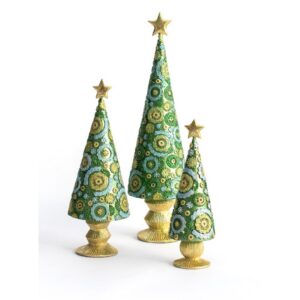 Cone Tree with Star - Dark Green - 9.5"