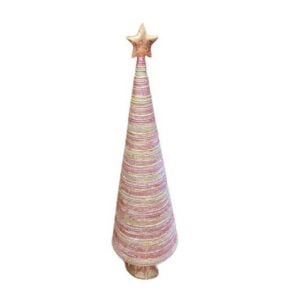 Cone Tree with Star - Pink/Green - 7"