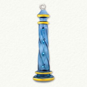 Lighthouse With Crystal Glass Ornament - Egyptian Museum - Blue