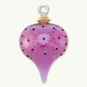 Chanton Heart Glass Ornament - Egyptian Museum - Pink