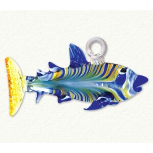 Striped Fish Glass Ornament - Egyptian Museum - Multi
