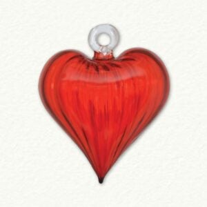 Swirl Heart Glass Ornament - Egyptian Museum - Red