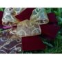 Velvet Sheer Swirls Bow - Burdundy/Gold - 9"