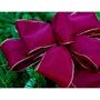 Velvet Sheer Bow - Burgundy/Gold - 9"
