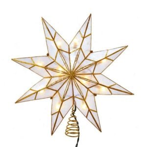 LED Star Capiz Treetopper - Kurt Adler - Gold - 14"