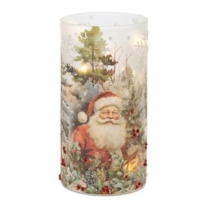 Santa Glass Luminary - 7.5"