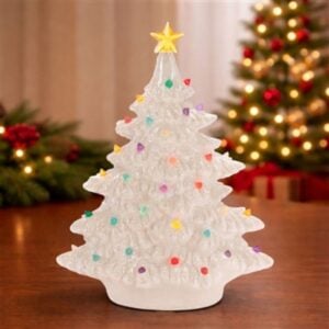 Ceramic Tree - White/Multi - 11"