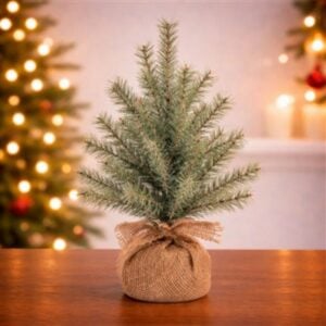 Glitter Burlap Pine Tree - 18"