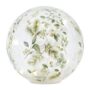 Flower and Leaves Glass Globe - LED - Battery Op - 8"