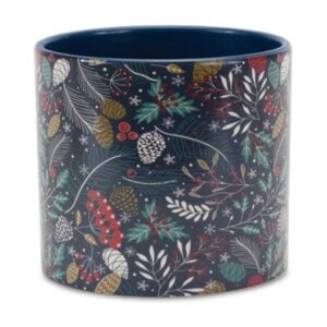 Berry and Leaves Planter - Blue - 6.25"