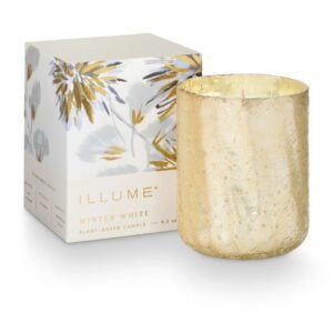 Winter White Boxed Crackle Glass Candle - Illume - 8.3 oz