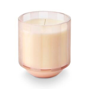 Pink Pine Etched Striped Glass Candle - Illume - 11.8 oz