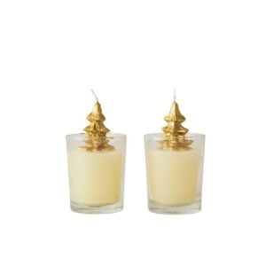 Tree Candle in Jar - Gold