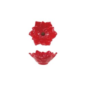 Poinsettia Dish - Red/Green - 4.5"