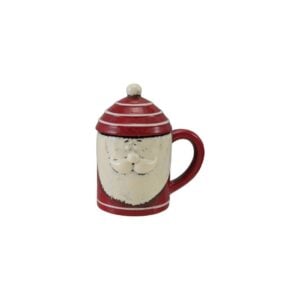 Santa Mug with Lid - Red/White - 12 oz