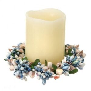 Pipberry Shell Candle Ring - Cream/Blue - 4"