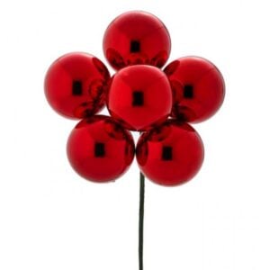 Shiny Stemball Bunch - Red - 40 mm
