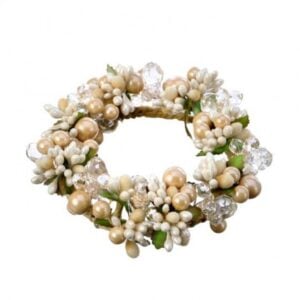 Pearl Berry Jewel Candle Ring - Champagne - 5"