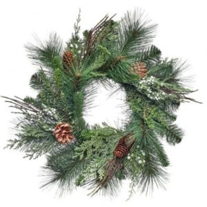 Juniper Cone Berry Wreath - Green/Brown - 12"