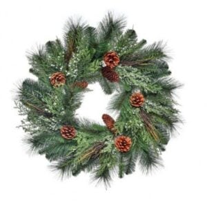 Juniper Cone Berry Wreath - Green/Brown - 24"