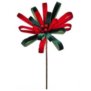 Holiday Loop Flower Stem - Red/Green - 22"