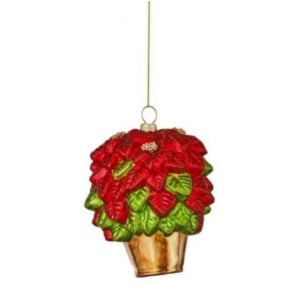 Potted Poinsettia Ornament - Holiday Multi - 4.5"