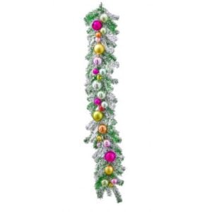 Snow Glitter Ball Retro Garland - Holiday Multi - 48'