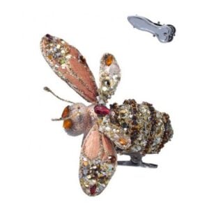 Jeweled Bee Ornament - Rose Gold - 6.5"