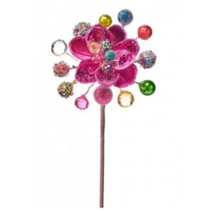 Multi Jeweled Mini Magnolia Stem – Fuchsia – 13.5″