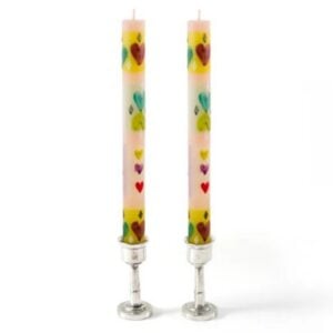 Pastel Heart Taper Candle - 9" - 2 Pack