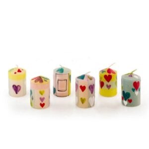 Pastel Heart Votive Candle - 2" - 6 Pack