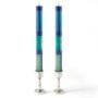 Taper Candle - Blue/Green - 9" - 2 Pack