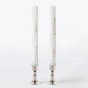 Taper Candle - White/White - 9" - 2 Pack