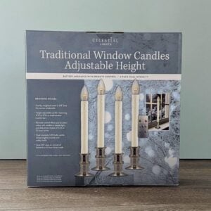LED Window Candle – Battery Operated – Brushed Nickel – 4 Pack