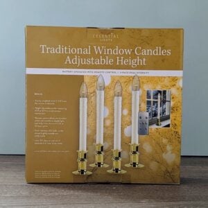 LED Window Candle – Battery Operated – Brass – 4 Pack