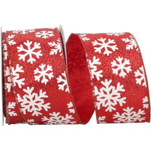 Linen Lodge Check Wired Ribbon - Red/Green/Natural - 2.5" x 20 YD