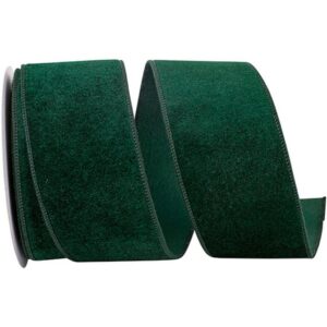 Velvet Wired Ribbon - Hunter - 2.5" x 10 YD