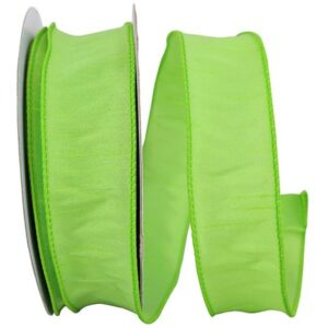 Dupioni Wired Ribbon - Lime Green - 1.5" x 20 YD