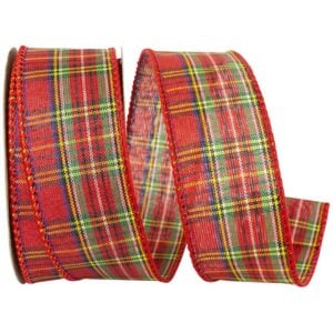 Tartan Traditional Plaid Wired Ribbon - Multicolored - 1.5" x 10 YD