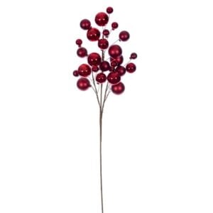 Small Ball Ornament Spray - Red - 30"